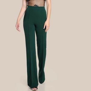 High rise piped dress pants